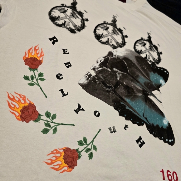 Civil‎ Regime S.I.N Casted Out Butterfly Floral Graphic Tee Tshirt Size Large - Picture 4 of 10